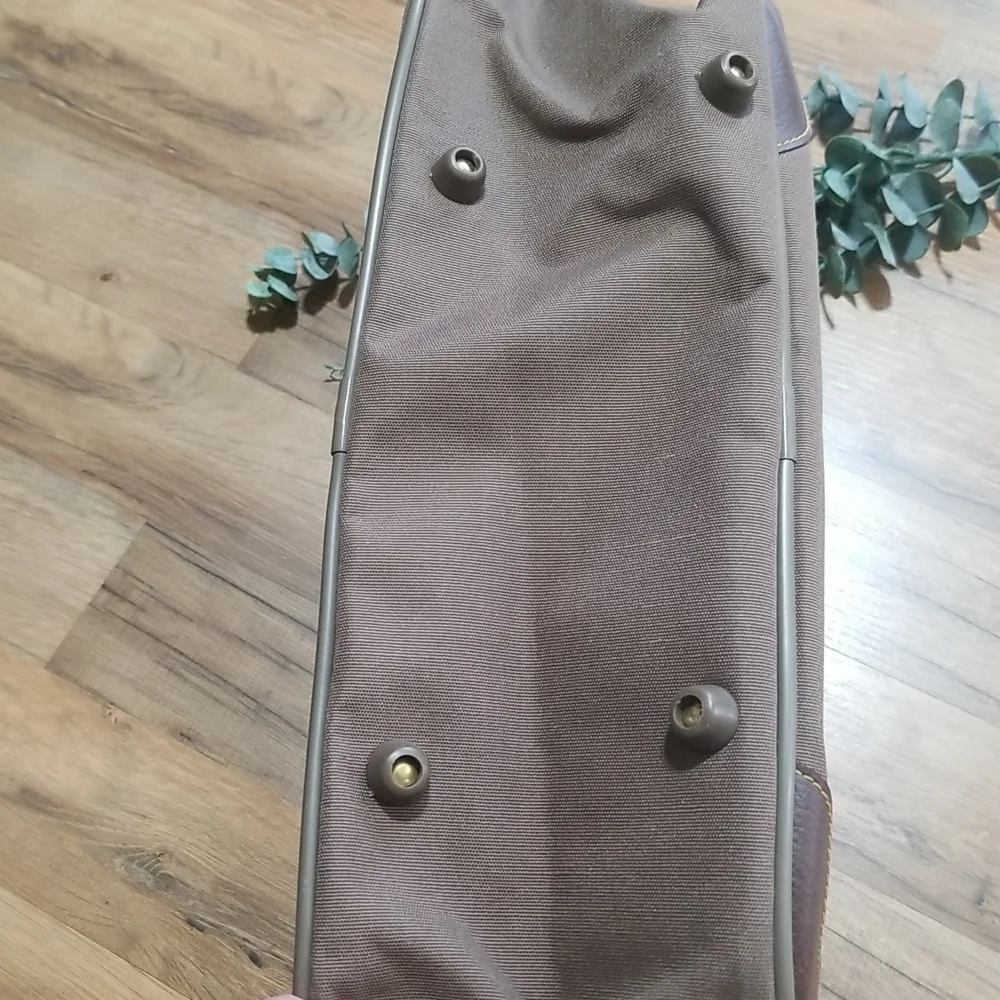 VINTAGE Brown Canvas Carry-on Travel Luggage Bag